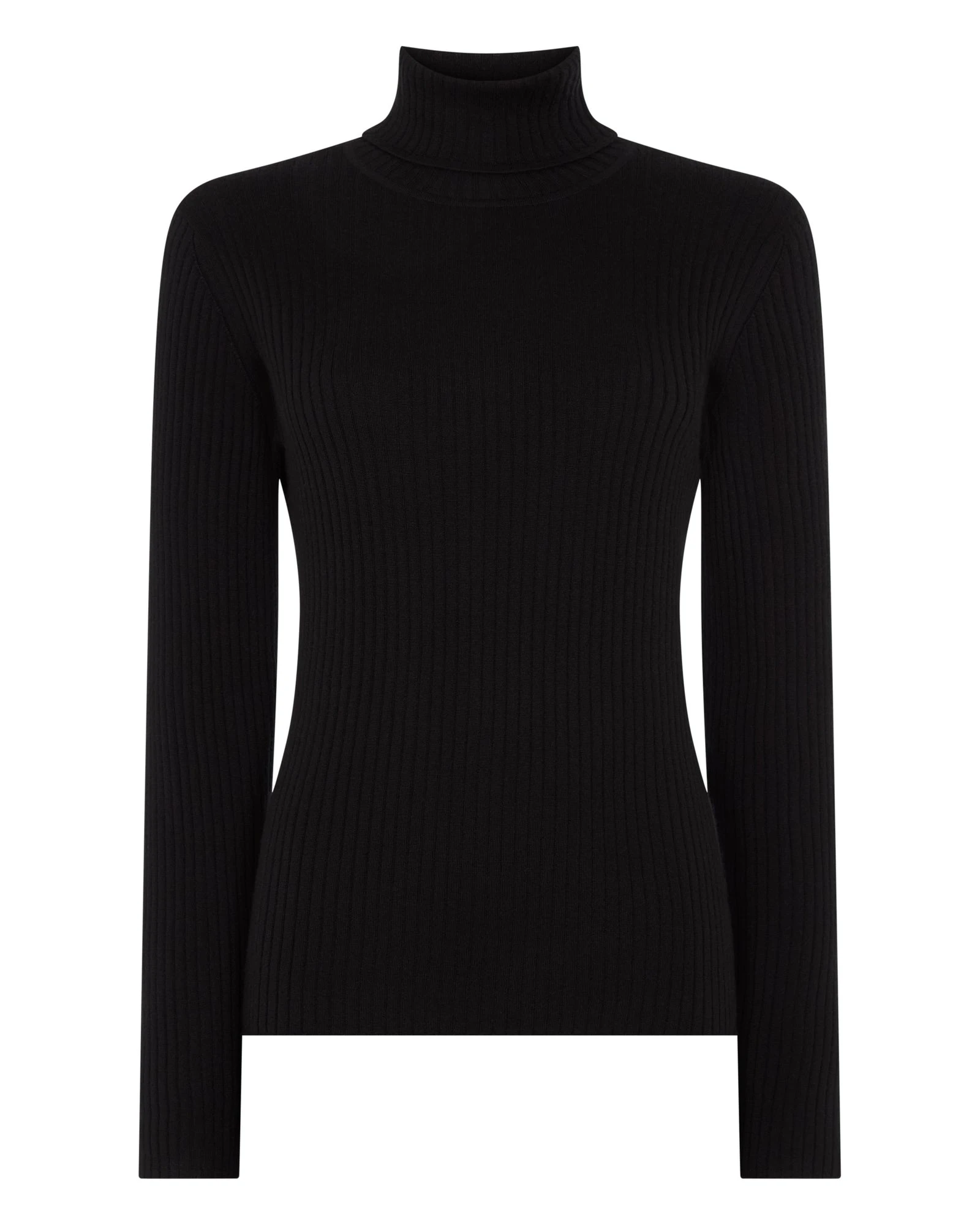 N.Peal Superfine Cashmere Ribbed Roll Neck Jumper in Black N.Peal Superfine Cashmere Ribbed Roll Neck Jumper in Black | Turtlenecks | Coveti