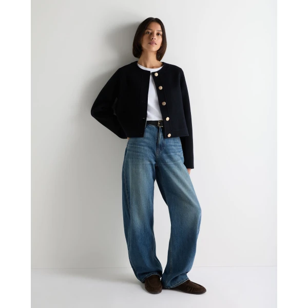 N.Peal Suzy Tailored Jacket in Dark Navy Blue