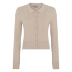 N.Peal Thea Collared Cashmere Cardigan in Cashew Brown | Cardigan | Coveti