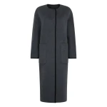 N.Peal Wool Silk Blend Coat in Charcoal Grey | Wool Coat | Coveti