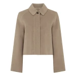 N.Peal Wool Silk Blend Jacket in Dark Beige Brown | Blazers | Coveti