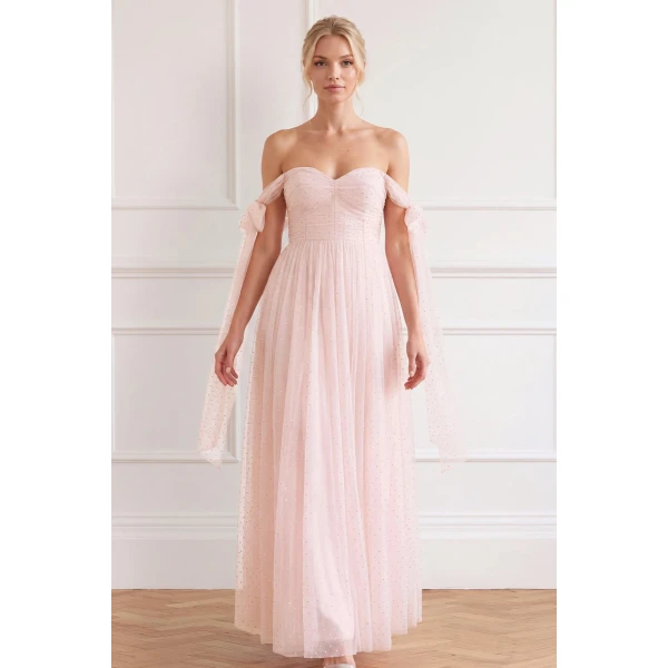 Needle and Thread Amaya Shimmer Gown in Soft Peony