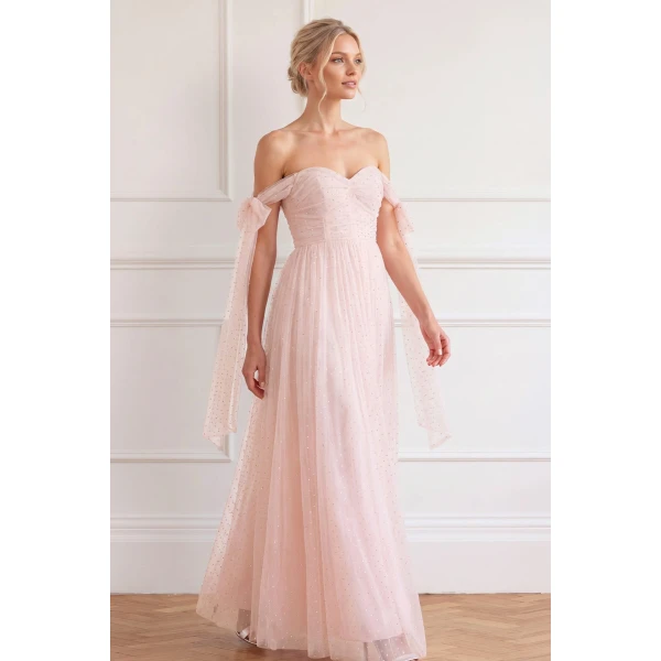 Needle and Thread Amaya Shimmer Gown in Soft Peony