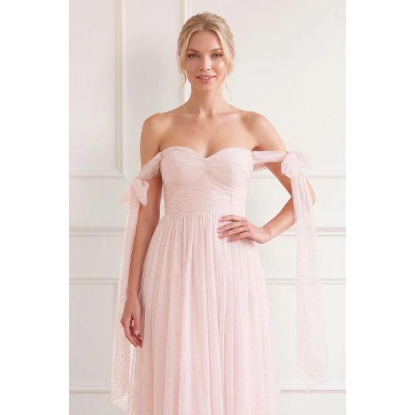 Needle and Thread Amaya Shimmer Gown in Soft Peony