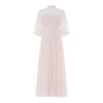Needle and Thread Amaya Shimmer Long Sleeve Gown in Soft Peony | Evening Gowns | Coveti