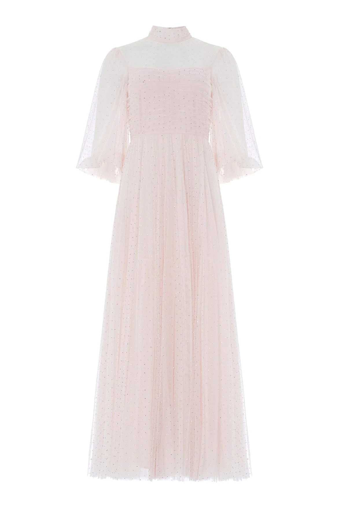 Needle and Thread Amaya Shimmer Long Sleeve Gown in Soft Peony Needle and Thread Amaya Shimmer Long Sleeve Gown in Soft Peony | Evening Gowns | Coveti