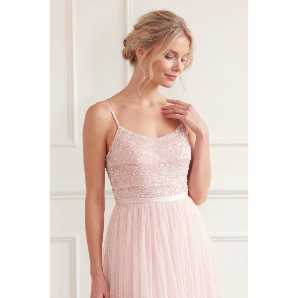 Needle and Thread Lace Coppelia Gown in Soft Peony / Silver