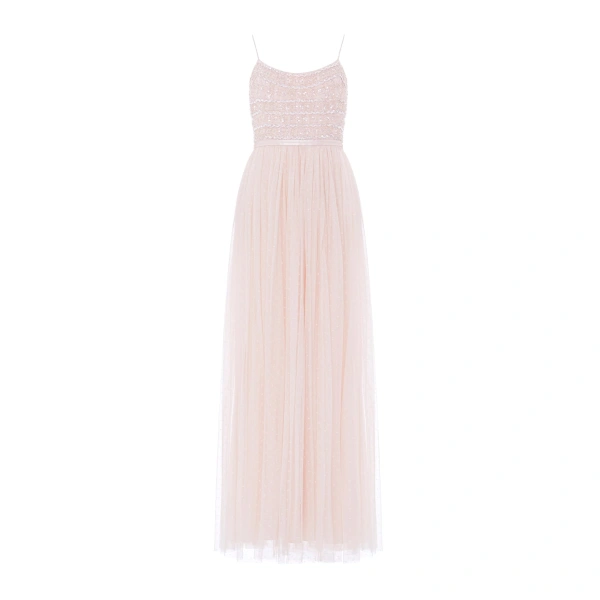 Lace Coppelia Gown in Soft Peony / Silver