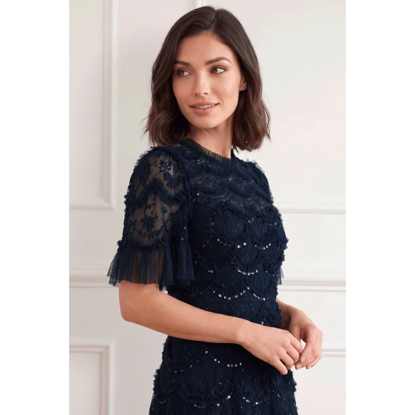 Needle and Thread Lily Bloom Ankle Gown in Navy