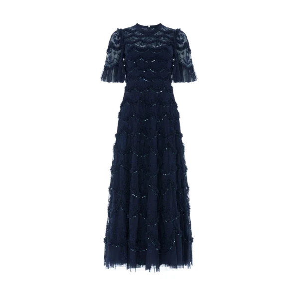 Lily Bloom Ankle Gown in Navy