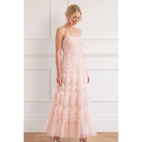 Needle and Thread Thalia Cami Ankle Gown in Soft Peony