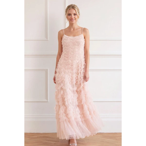 Needle and Thread Thalia Cami Ankle Gown in Soft Peony