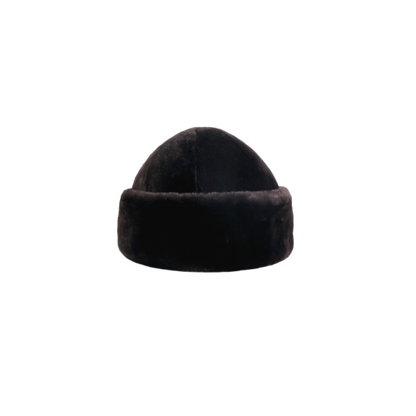 Nour Hammour Blokes Shearling Beanie in Chocolat Fondant