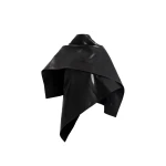 Nour Hammour Edra Leather Cape Scarf in Black