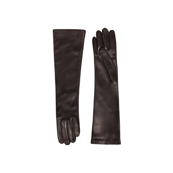 Nour Hammour Elbow Long Gloves in Chocolate