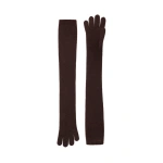 Nour Hammour Elonge Extra Long Cashmere Gloves in Brown | Gloves | Coveti