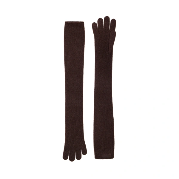 Elonge Extra Long Cashmere Gloves in Brown