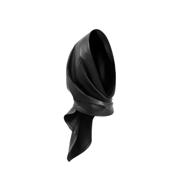 Nour Hammour Leather Foulard in Black