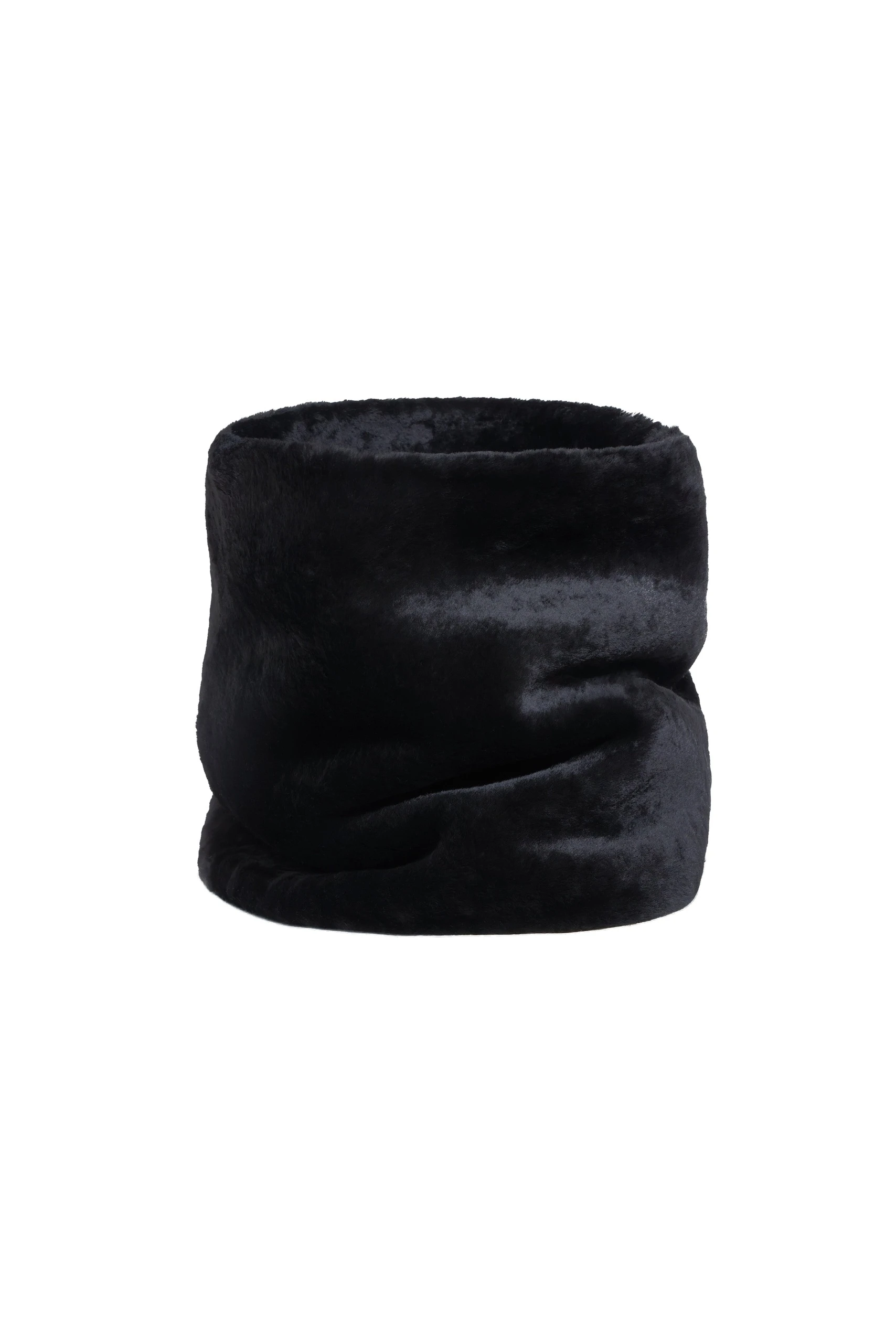 Nour Hammour Neck Cocoon Shearling Scarf in Black Nour Hammour Neck Cocoon Shearling Scarf in Black