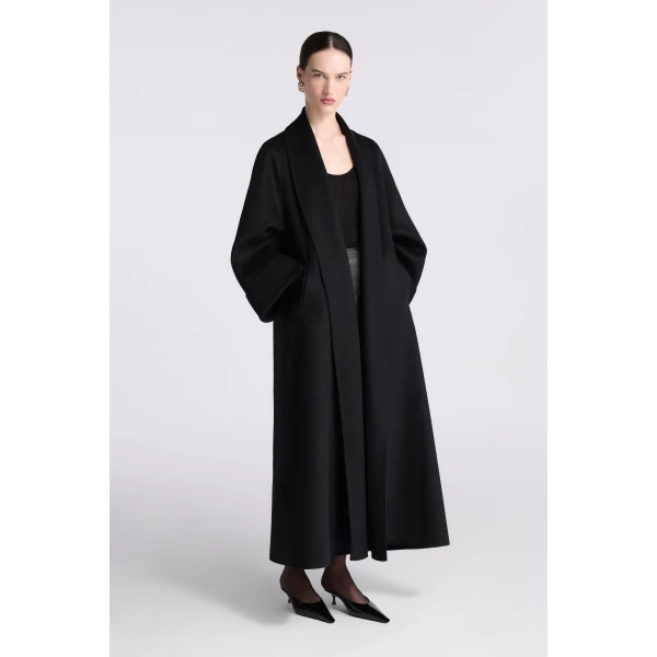 Nour Hammour Sima Wool Coat in Black