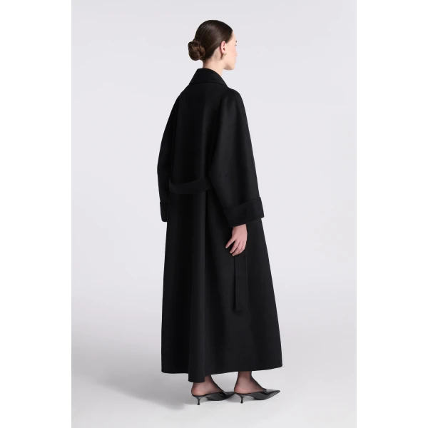 Nour Hammour Sima Wool Coat in Black