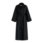 Nour Hammour Sima Wool Coat in Black | Wool Coat | Coveti