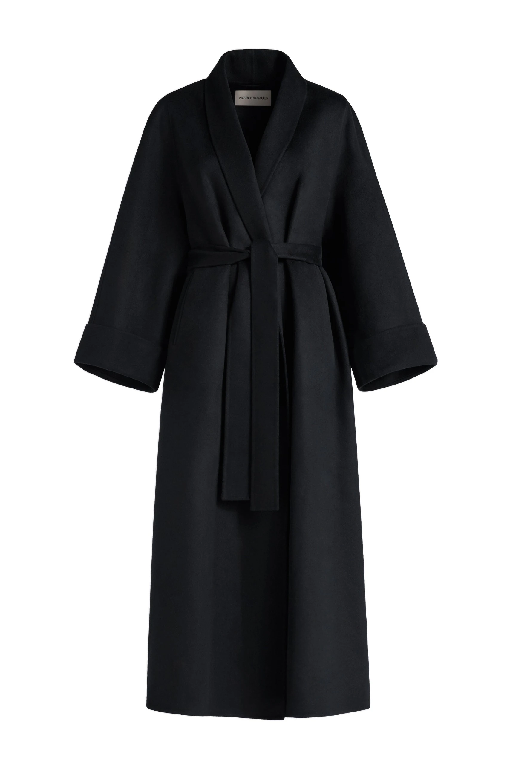 Nour Hammour Sima Wool Coat in Black Nour Hammour Sima Wool Coat in Black | Wool Coat | Coveti