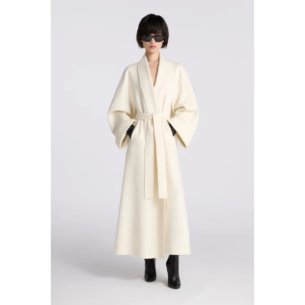 Nour Hammour Sima Wool Coat in Chantilly