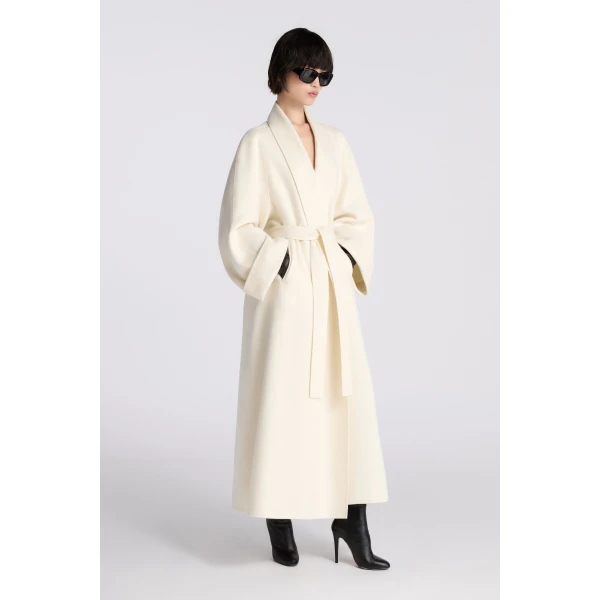 Nour Hammour Sima Wool Coat in Chantilly