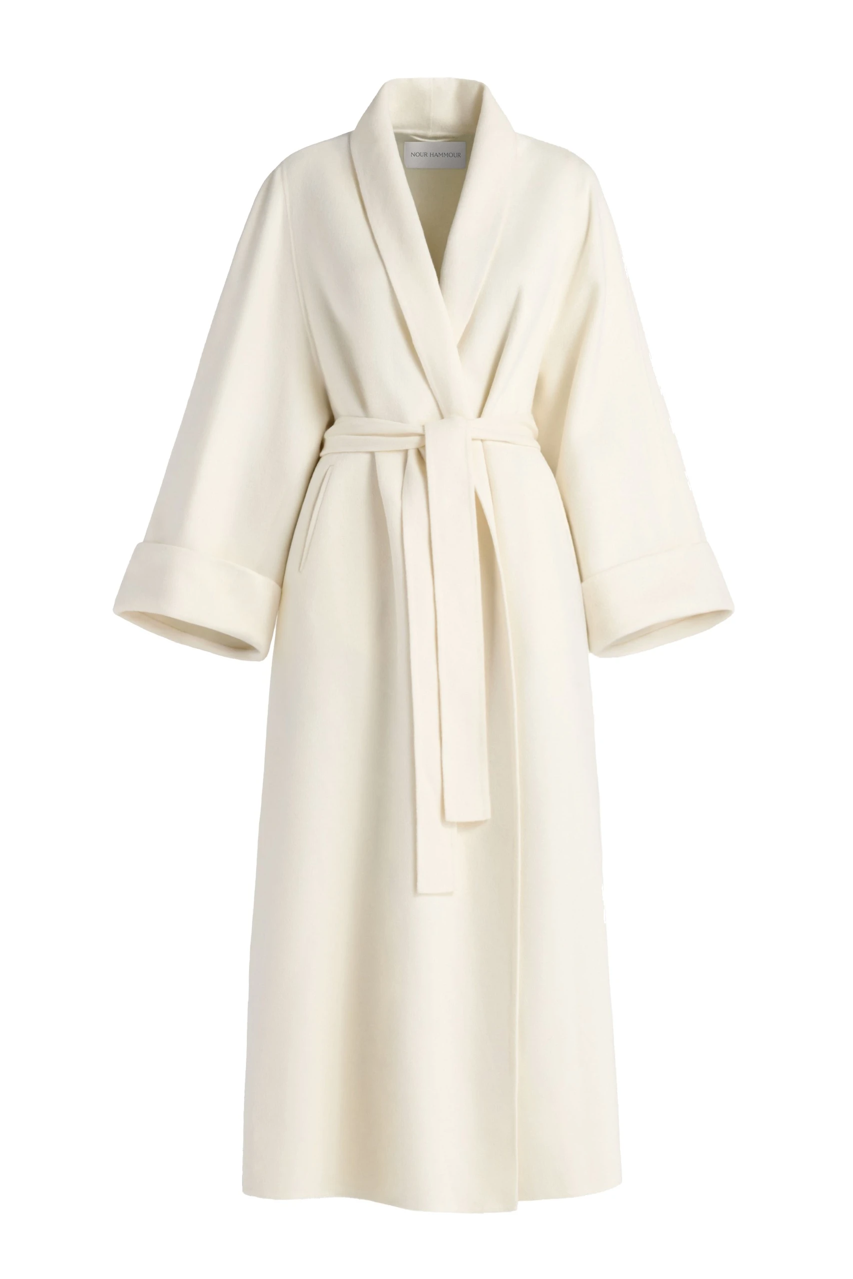 Nour Hammour Sima Wool Coat in Chantilly Nour Hammour Sima Wool Coat in Chantilly | Wool Coat | Coveti