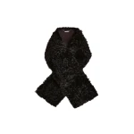 Nour Hammour Winter Shearling Scarf in Cocoa