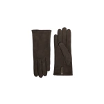 Nour Hammour Wrislet Suede Gloves in Chocolate | Gloves | Coveti