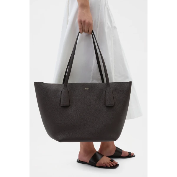 Oroton Alba Pebble Tote Dark Chocolate, view 2