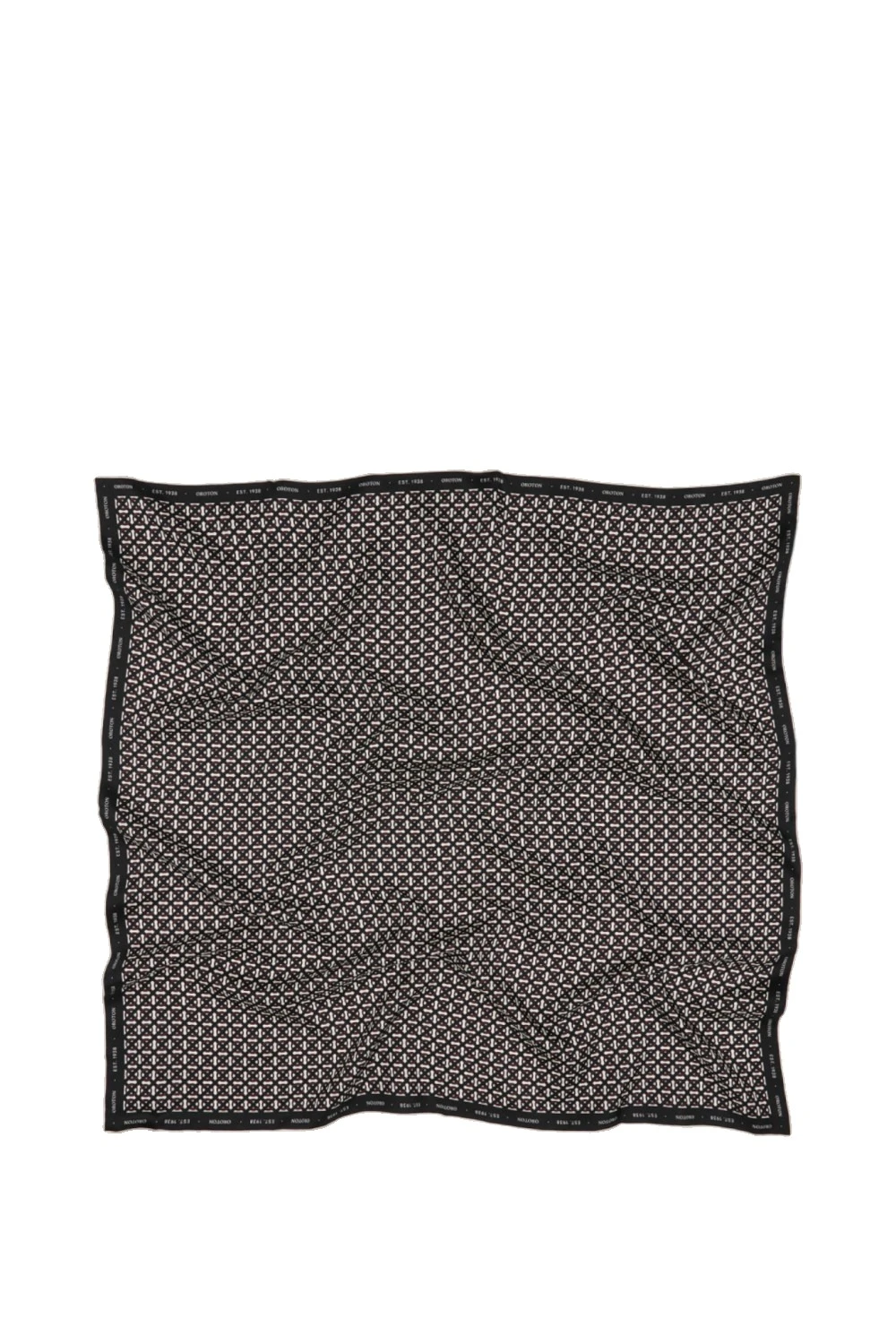 Oroton All Over Logo Silk Scarf Black | Scarves | Coveti Oroton All Over Logo Silk Scarf Black