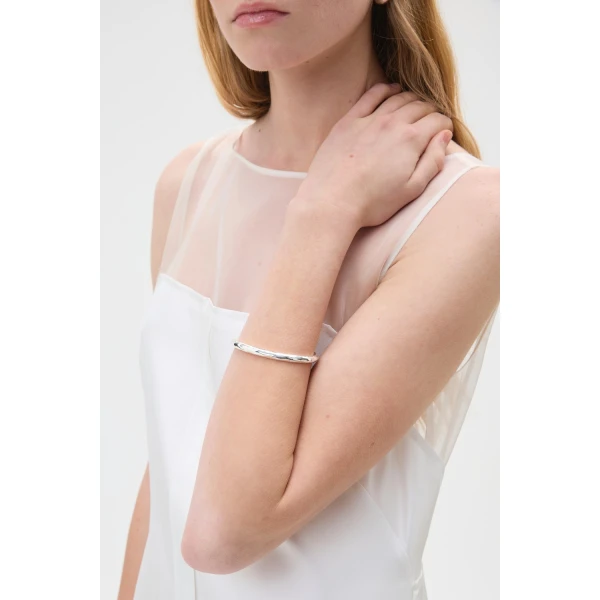 Oroton Aurie Bangle Bright Silver, view 2