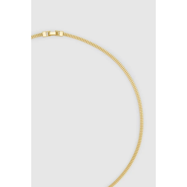 Oroton Beck Necklace Worn Gold, view 2