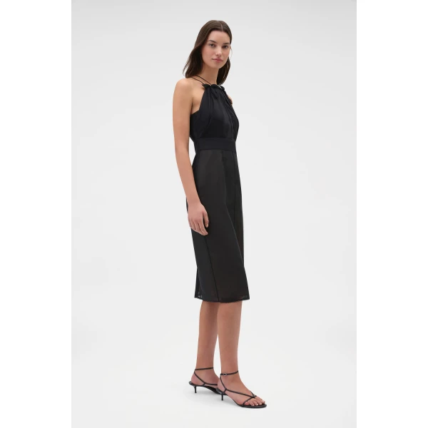 Oroton Bow Detail Dress Black, view 4