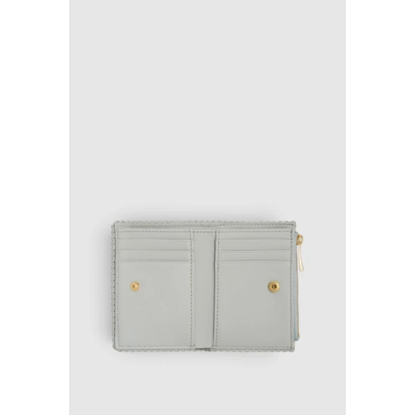 Oroton Broidery Mini 10 Credit Card Zip Wallet Frost, view 2