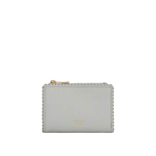 Broidery Mini 10 Credit Card Zip Wallet Frost