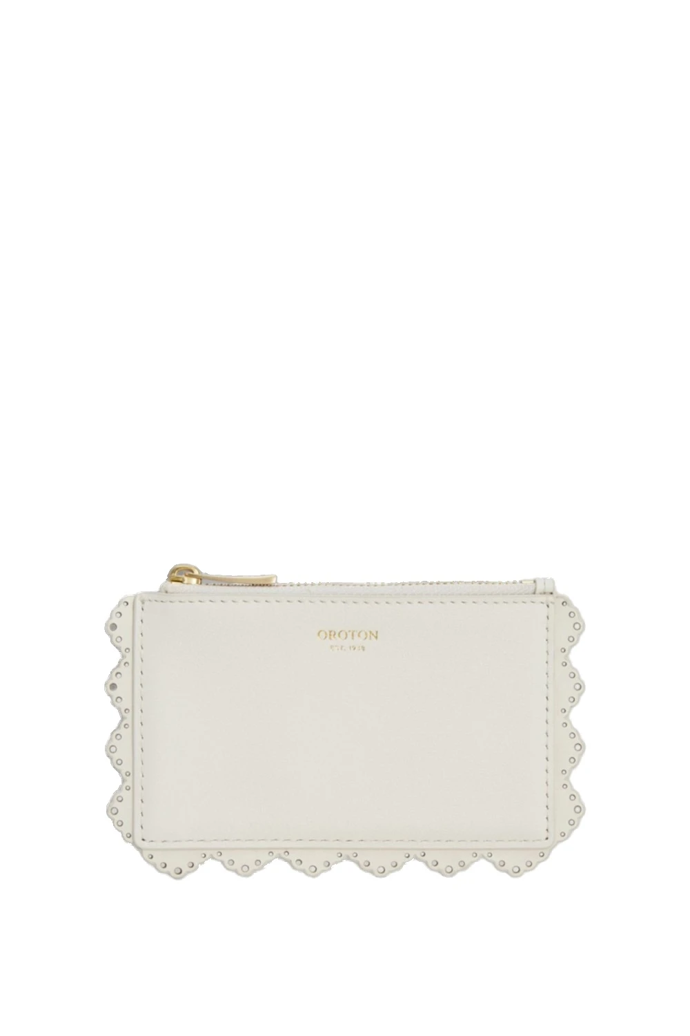 Oroton Broidery Smooth 4 Credit Card Mini Zip Pouch Warm White | Wallets & Purses | Coveti Oroton Broidery Smooth 4 Credit Card Mini Zip Pouch Warm White