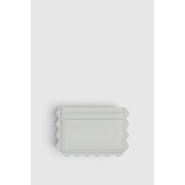 Oroton Broidery Smooth Credit Card Sleeve Frost, view 3