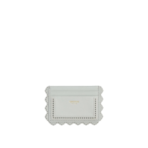 Oroton Broidery Smooth Credit Card Sleeve Frost