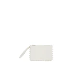Oroton Broidery Smooth Pouch Warm White