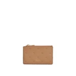 Oroton Broidery Studded 4 Credit Card Mini Zip Pouch Praline