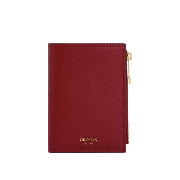Cecile Smooth 10 Credit Card Mini Zip Wallet Garnet
