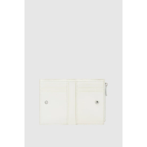 Oroton Cecile Smooth 10 Credit Card Mini Zip Wallet Warm White, view 2