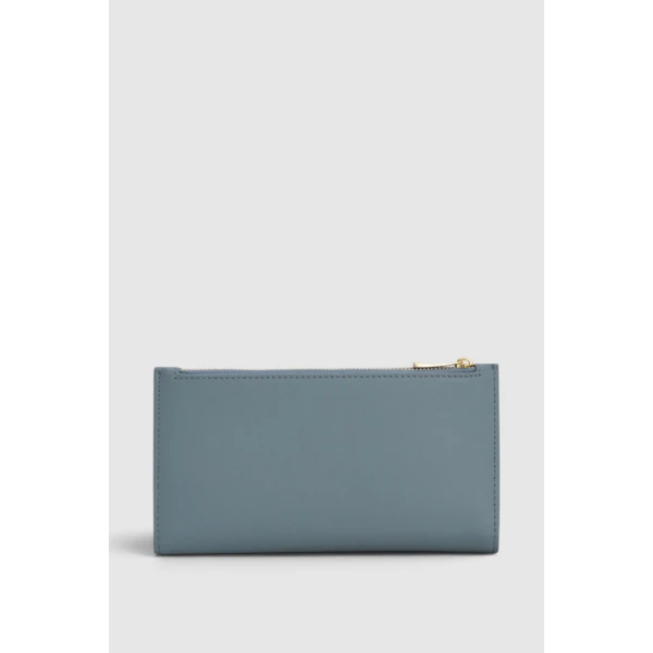Oroton Cecile Smooth Large Wallet Smoke, view 3