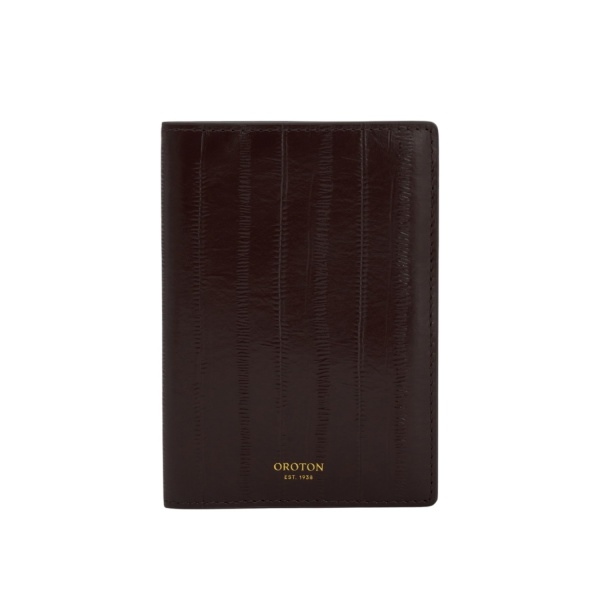 Oroton Cecile Texture Passport Sleeve Mulberry