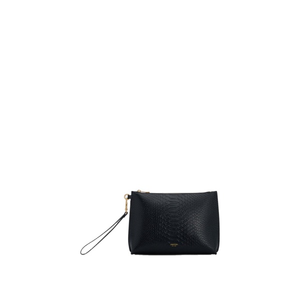 Oroton Cecile Texture Pouch Black