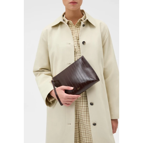 Oroton Cecile Texture Pouch Mulberry, view 2